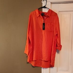 Jones & Co Bright Orange Button-Up Shirt